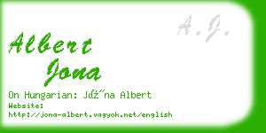 albert jona business card